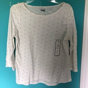 Brand new white shirt with small polka dots